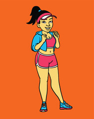 Sporty Girl Content Creator Cartoon Mascot Character