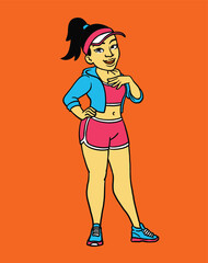 Sporty Girl Content Creator Cartoon Mascot Character