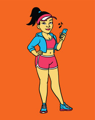 Sporty Girl Content Creator Cartoon Mascot Character