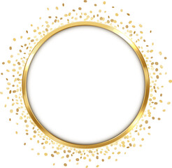 Festive Round Gold Glittering Frame