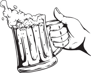 hand with beer