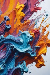 Acrylic Colors Dissolving in Water - Abstract Background.