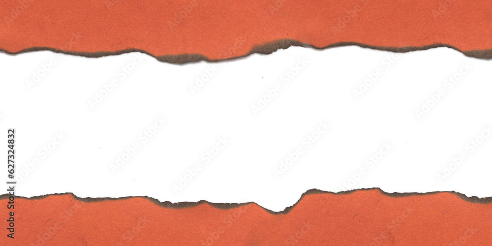Poster orange burn paper frame for text message on transparent background
