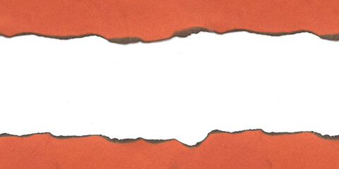 Fototapeta premium orange burn paper frame for text message on transparent background