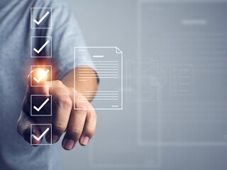 online survey questionnaire with checkboxes Business documents for review before delivery to...