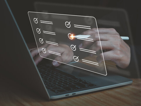 online survey questionnaire with checkboxes Business documents for review before delivery to customers Assessment for business development to rank customer satisfaction