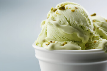 Scoop of delicious pistachio glass