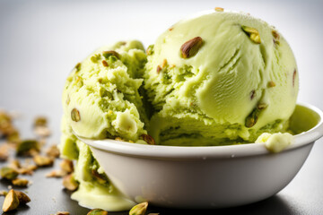 Scoop of delicious pistachio glass