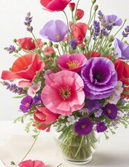 The poppy flowers come in various shades, ranging from fiery reds and rich oranges to soft pinks and elegant whites. Each bloom is a masterpiece of nature