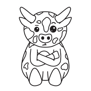 recommend clip art: Cow with face expression, emotion, vector art