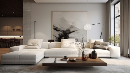 Modern artistic minimalist living room