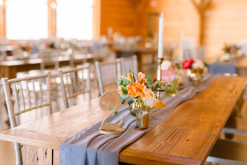 Table setup for wedding banquet
