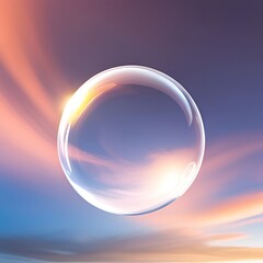 A sphere on a sunset background