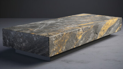 marble slab in a dark studio environment.