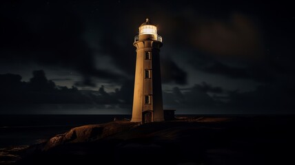 beautiful landscape with a light tower