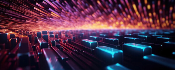 Obraz premium Abstract digital background. Data universe illustration. Ideal for depicting network abilities, technological processes, digital storages, science, education, etc.