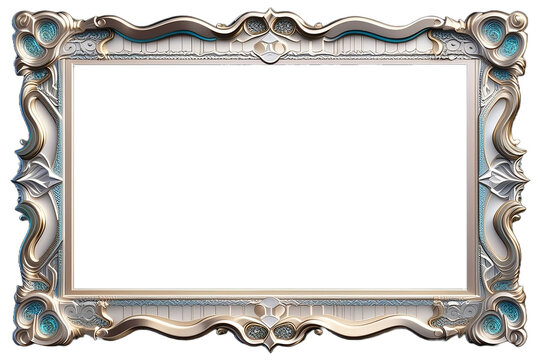 antique picture frame isolated on transparent background