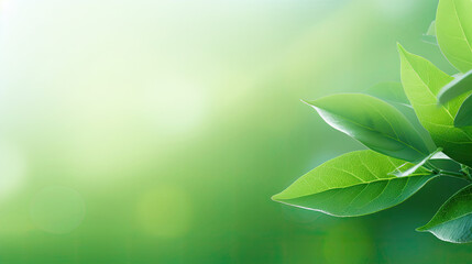 Green leaf background for product showcase