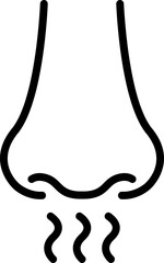 Nose. Smell sense icon in linear style. Vector.