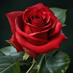 A red rose with a dark background and a dark background.