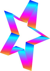 Star shape isometric 3d signs icon element for decoration Christmas