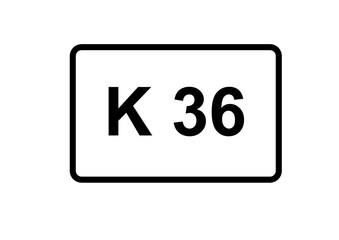 Obraz premium Illustration eines Kreisstraßenschildes der K 36 in Deutschland 