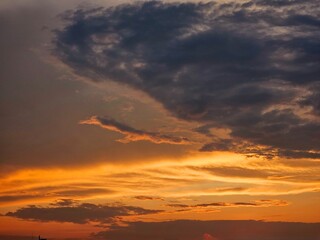 sunset over the clouds