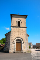 Fototapeta na wymiar Church in village Meuzac in French Haute-Vienne