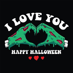 Hand zombie love heart vector illustration for your company or brand