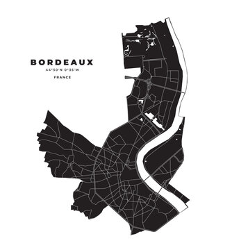 Bordeaux map vector poster flyer