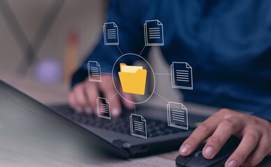 Document Management System concept. Enterprise content management, Digital asset management,...