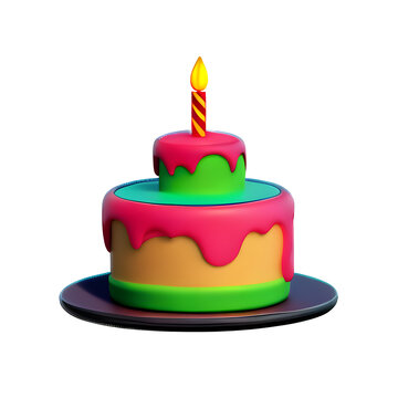 happy birthday cake 3D