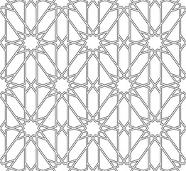 Seamless islamic pattern. Vector Girih pattern. Background vector illustration. Seamless girih pattern. Traditional Islamic Design. Mosque decoration element. Seamless geometric pattern.