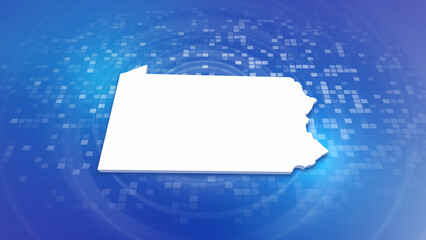Pennsylvania State (USA) 3D Map on Minimal Corporate Background
Multi Purpose Background with Ripples and Boxes with 3D State Map
Useful for Politics, Elections, Travel, News and Sports Events