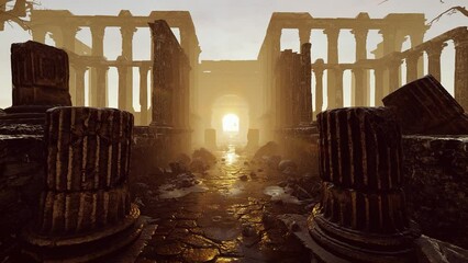 Ancient Temples in a 3D animation