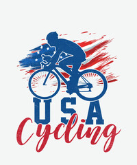 USA American Cycling t-shirt design, USA American Flag Sports t-shirt design