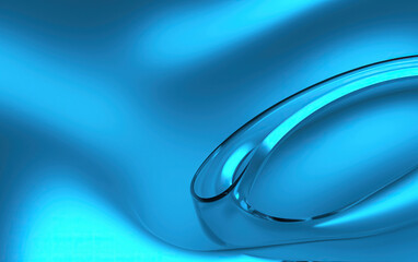 Dynamic Blue Glass in Transparent 3D Render: Abstract Wallpaper with Futuristic Technology and Vibrant Colors