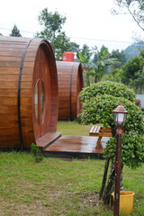 old barrel with barrels