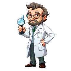 Forensic Scientist cartoon character isolated on transparent background. Generative AI