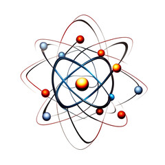 A stylized, artistic representation of an atom.