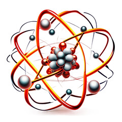 A stylized, artistic representation of an atom.