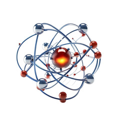 A stylized, artistic representation of an atom.