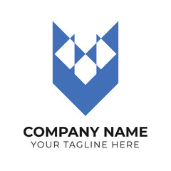 Corporate creative modern abstract monogram minimalist business logo design template