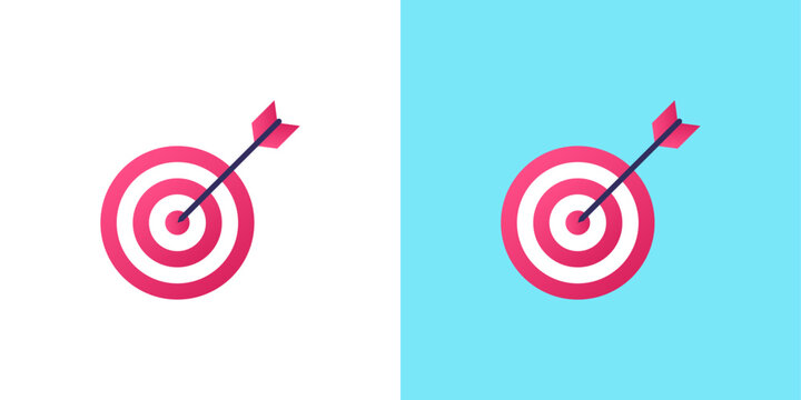 Cartoon Colorful Target Aim Icon Vector