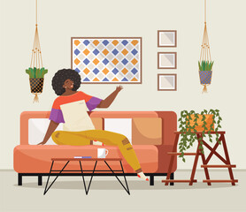 Home office. Interior vector illustration. Work from home. Furniture in office area for comfort and style Remote work Home office for work and home Well-organized room promotes clutter-free