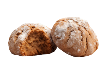 Amaretti on transparent background. Generative AI.