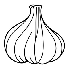 garlic bulb, garlic icon, vegetable for cooking and seasoning
