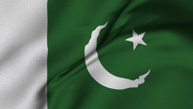 Stock video Animation of pakistan flag waving - textured 3d render with highly detailed fabric pattern - perfect for celebrating pakistan holidays	