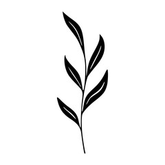 Minimalist branch with leaves icon