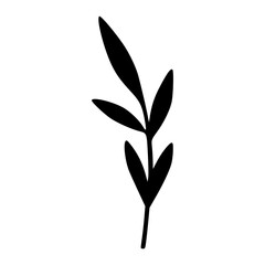 Minimalist branch with leaves icon